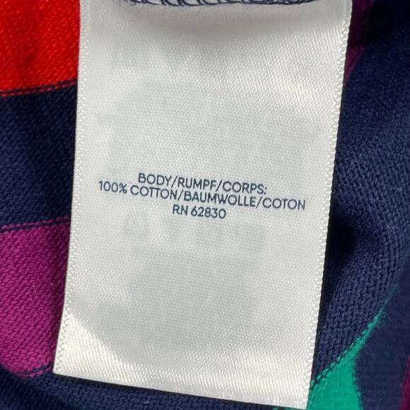 Lands End Top Women Large 14-16 Colorful Striped Cotton Lace-up Tunic Resortwear - Picture 12 of 16